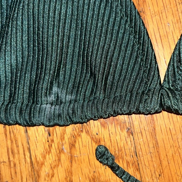 Aerie Triangle Forest Green Bikini Top Size XS - Picture 4 of 12